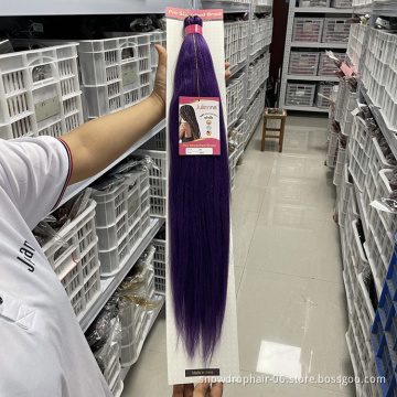 Synthetic Value Pack Black Pre Stretched Ombre Braiding Hair  Private Wholesale Custom Label Easy Braids Pre Stretch Hair